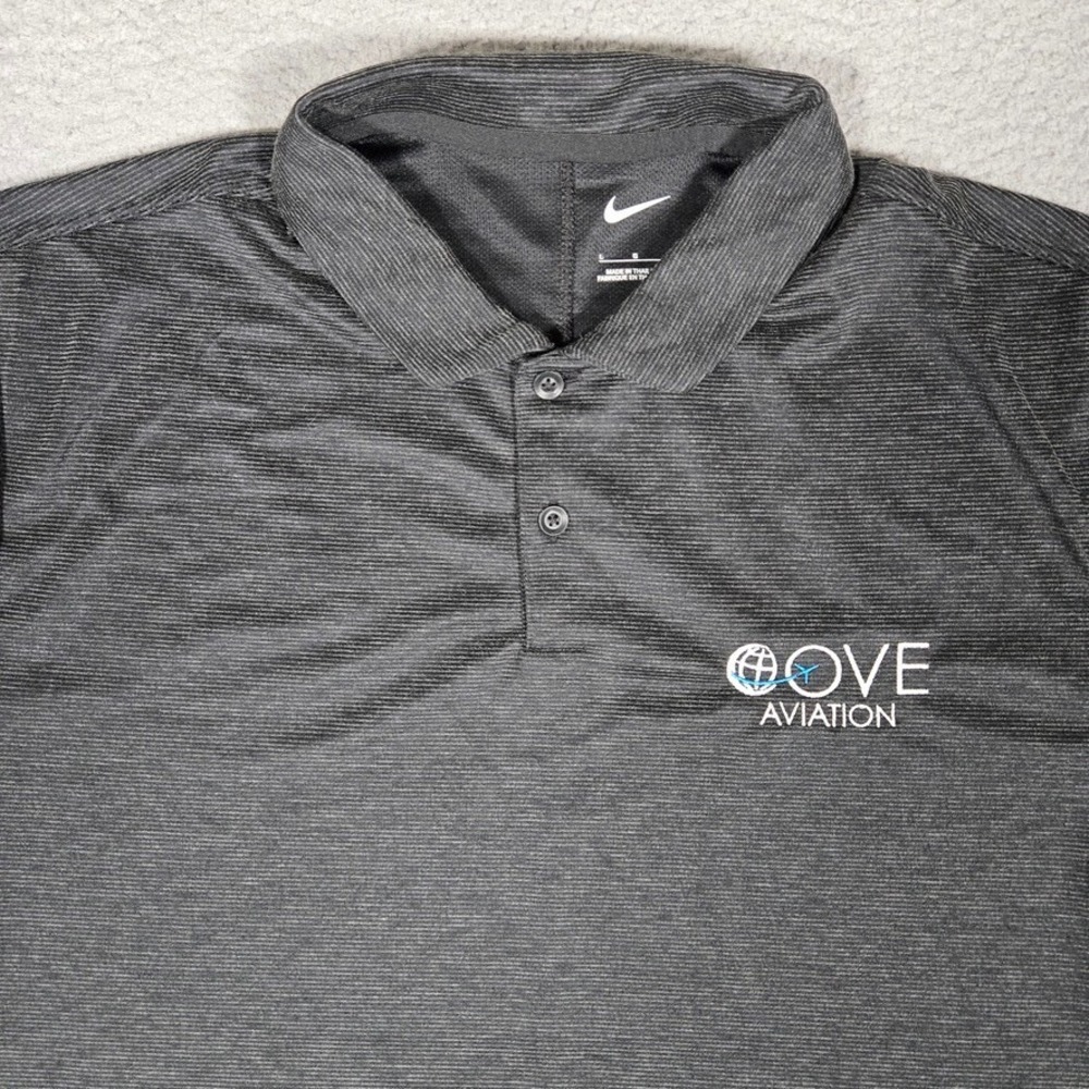 Nike Shirt Mens Large Gray Golf Polo Performance Stretch Dri-Fit Casual Logo